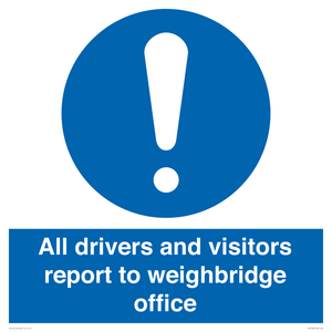 All drivers and visitors report to weighbridge office